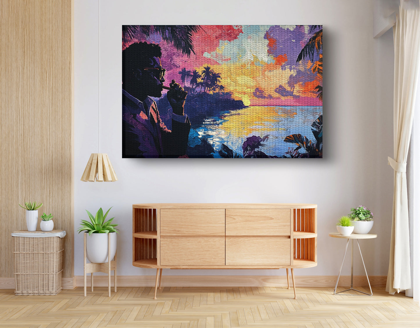 Black Man Tropical Sunset African American wall art view 14