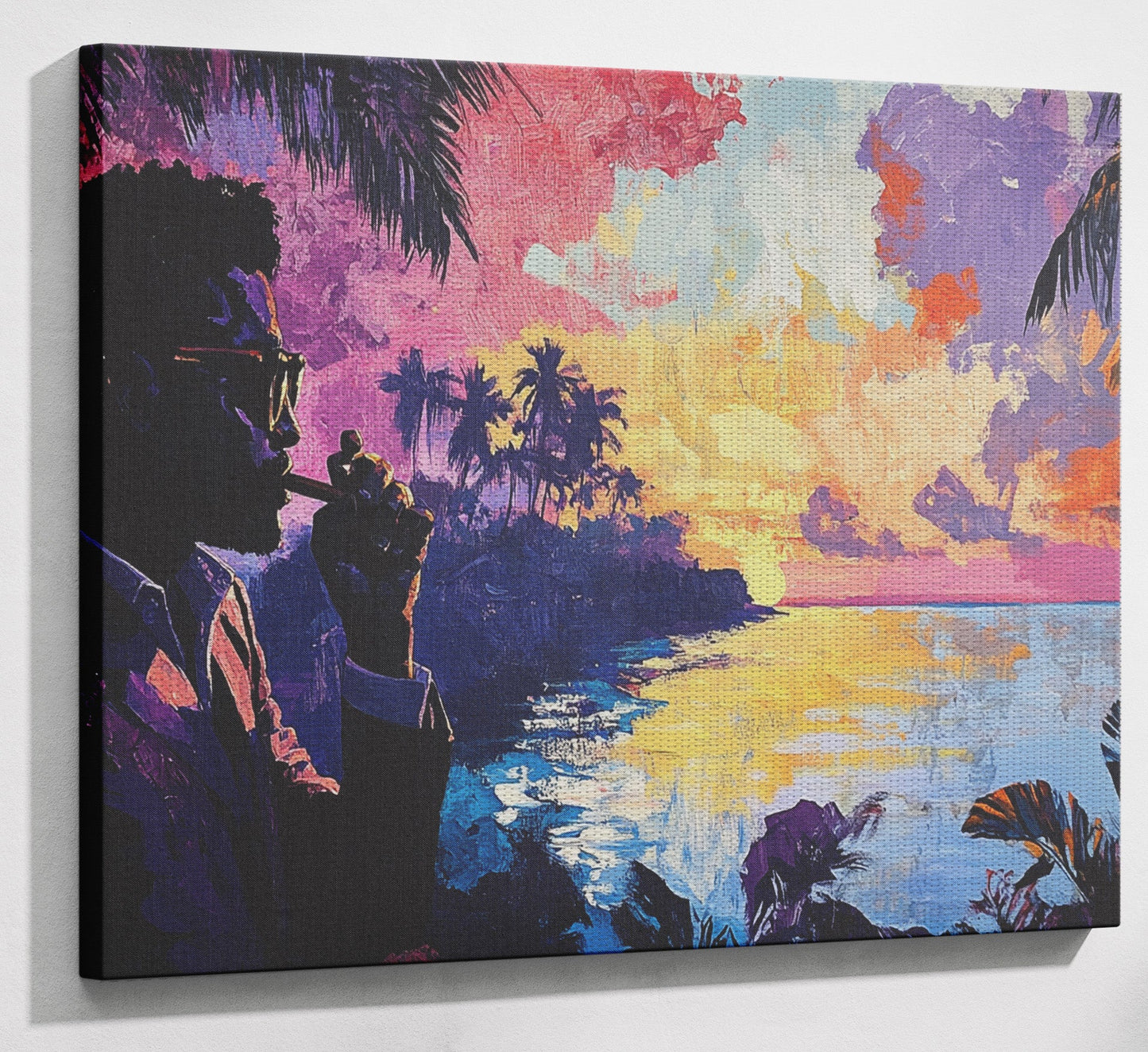Black Man Tropical Sunset African American wall art view 13