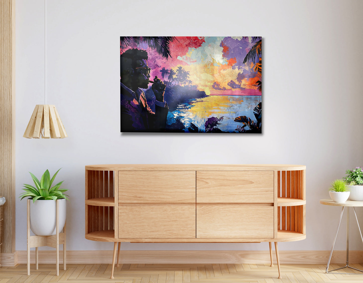 Black Man Tropical Sunset African American wall art view 20