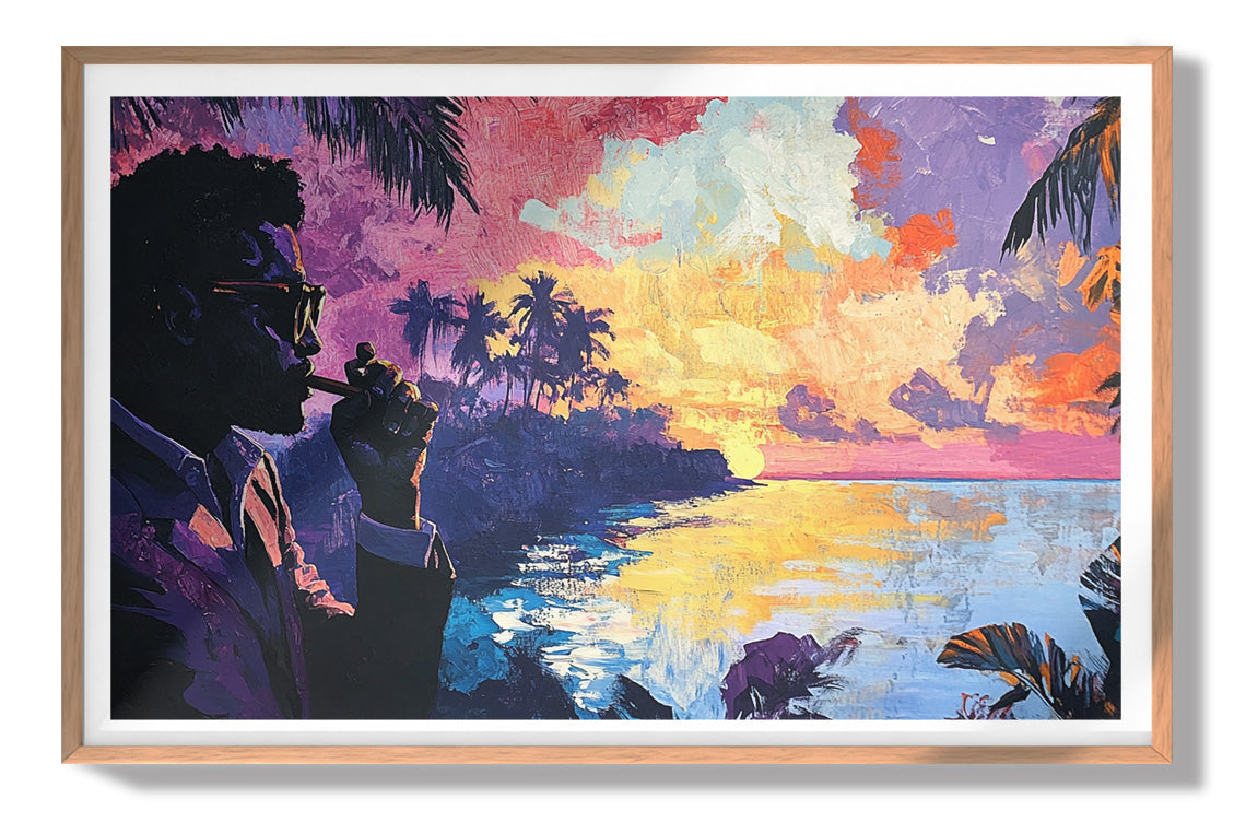 Black Man Tropical Sunset African American wall art view 79