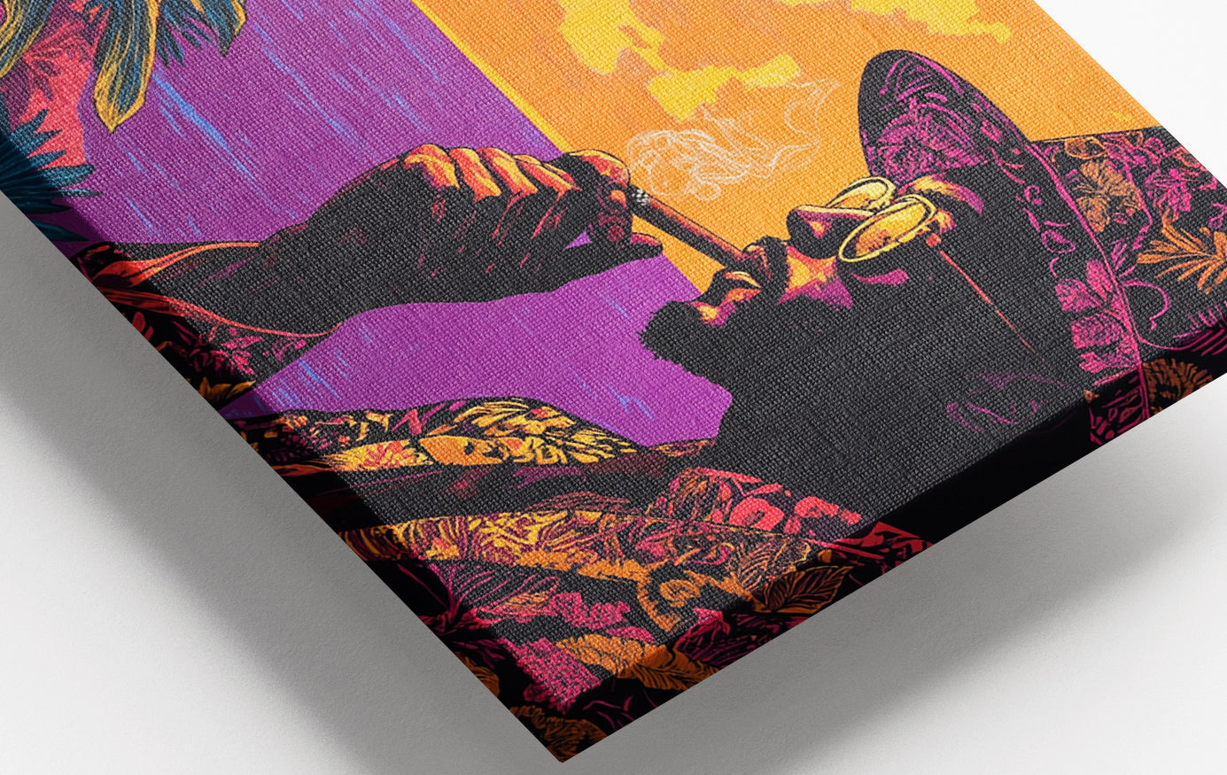 Close-up of Black Man Tropical Portrait African American wall art detail