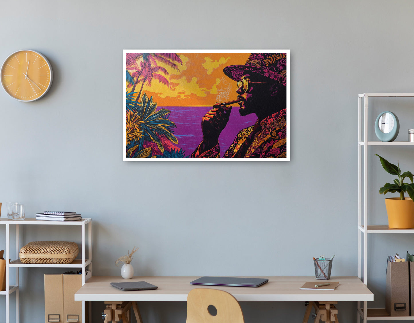 Black Man Tropical Portrait African American wall art print view