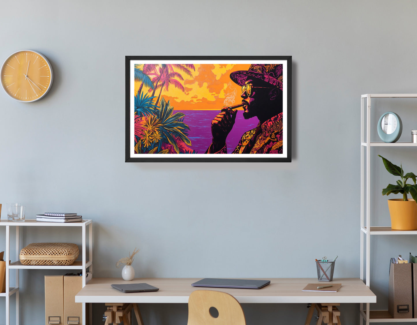 Black Man Tropical Portrait African American wall art view 72