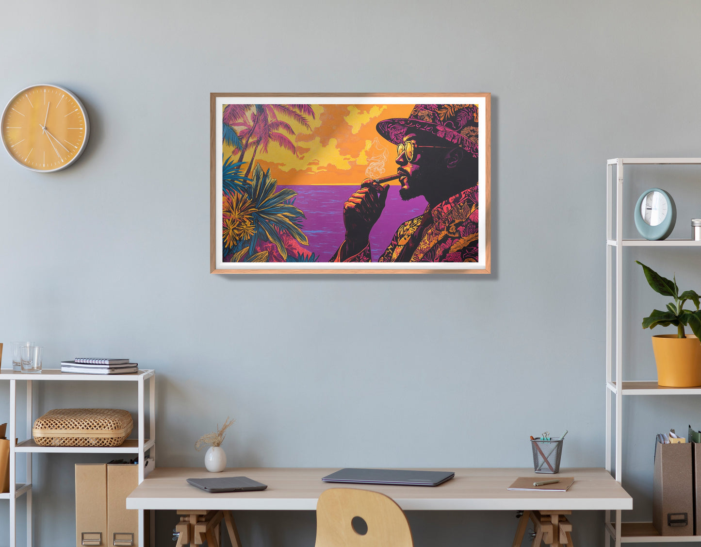 Black Man Tropical Portrait African American wall art view 84
