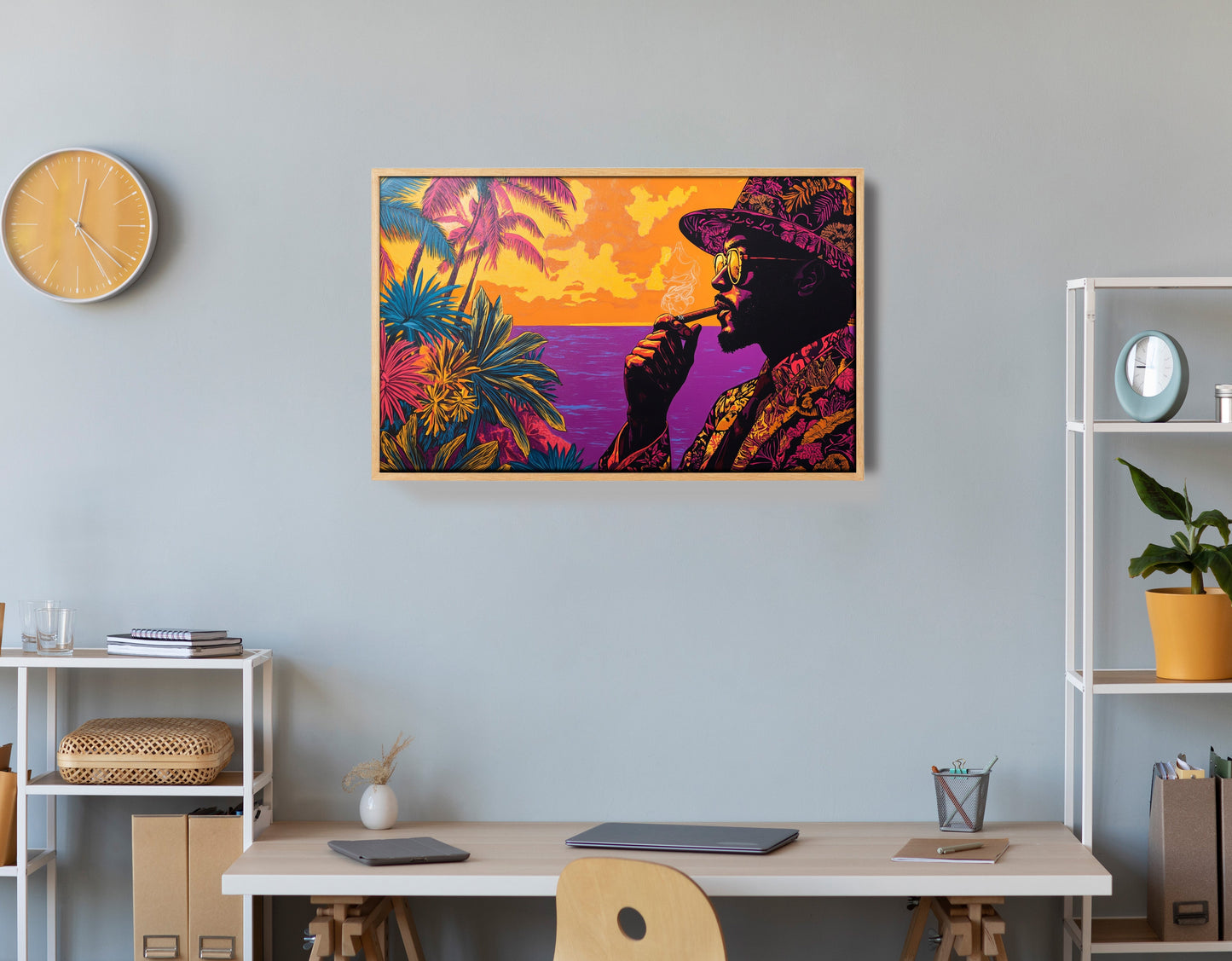 Black Man Tropical Portrait African American wall art view 54