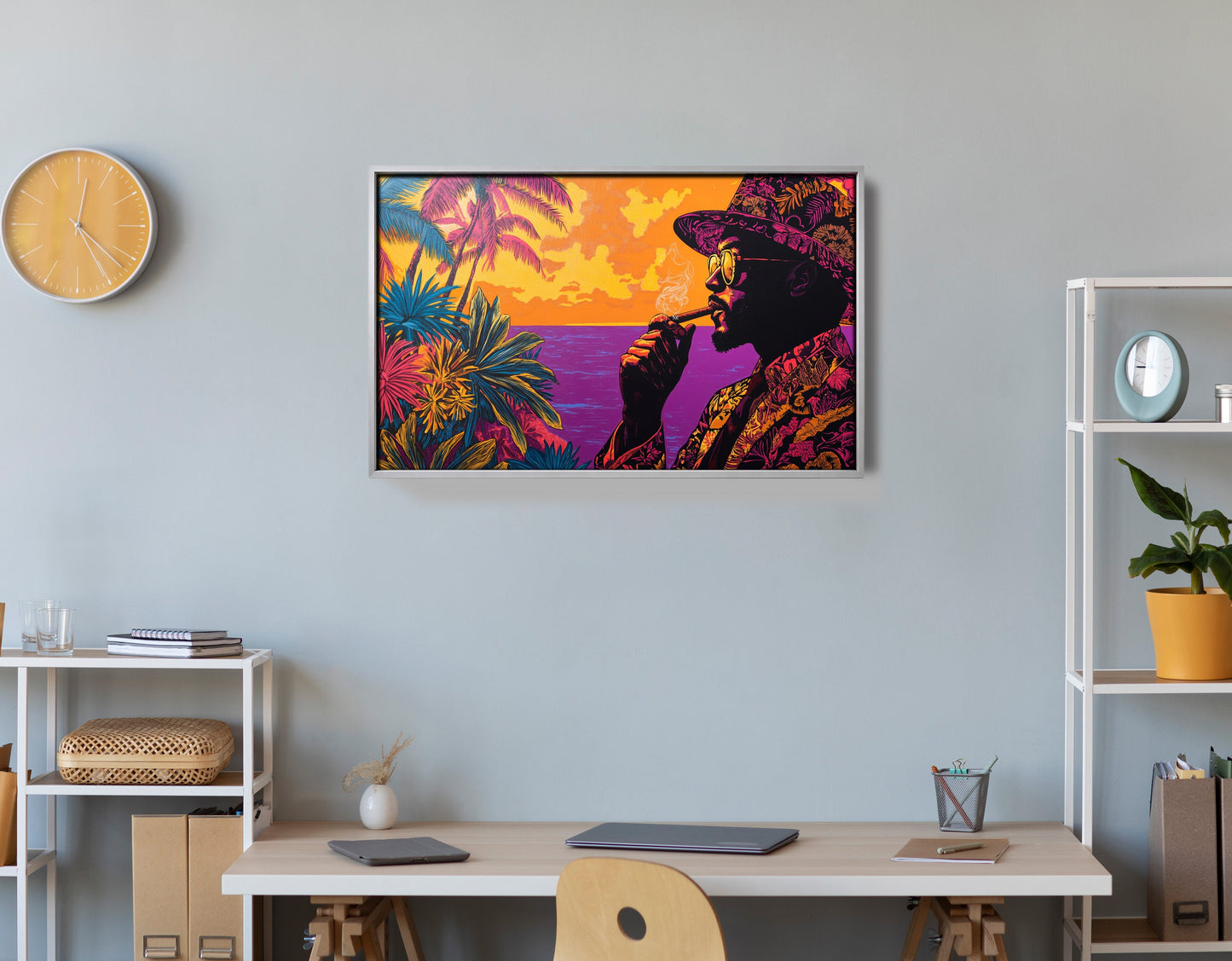 Black Man Tropical Portrait African American wall art view 60