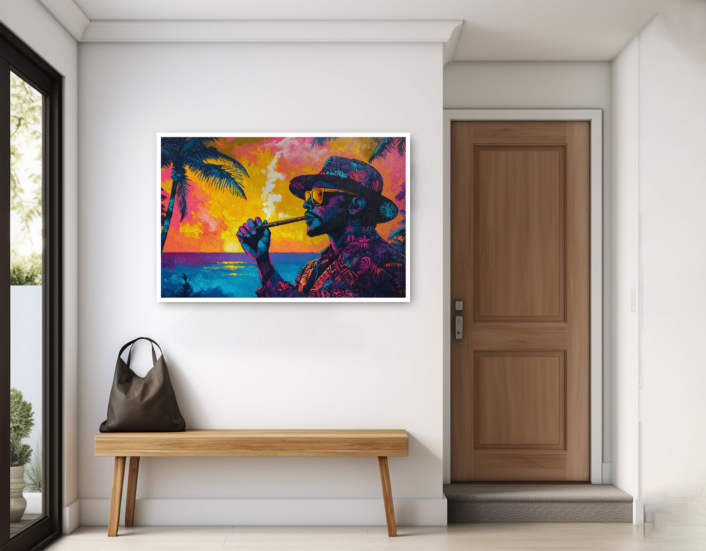 Black Man Ocean Sunset African American wall art home decor view