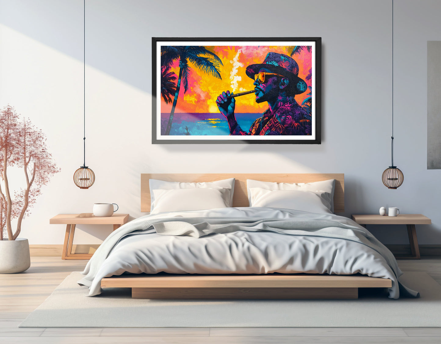 Black Man Ocean Sunset African American wall art view 69