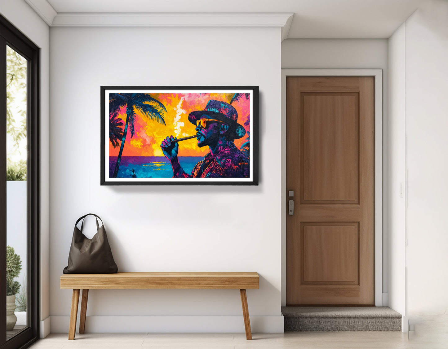 Black Man Ocean Sunset African American wall art view 71