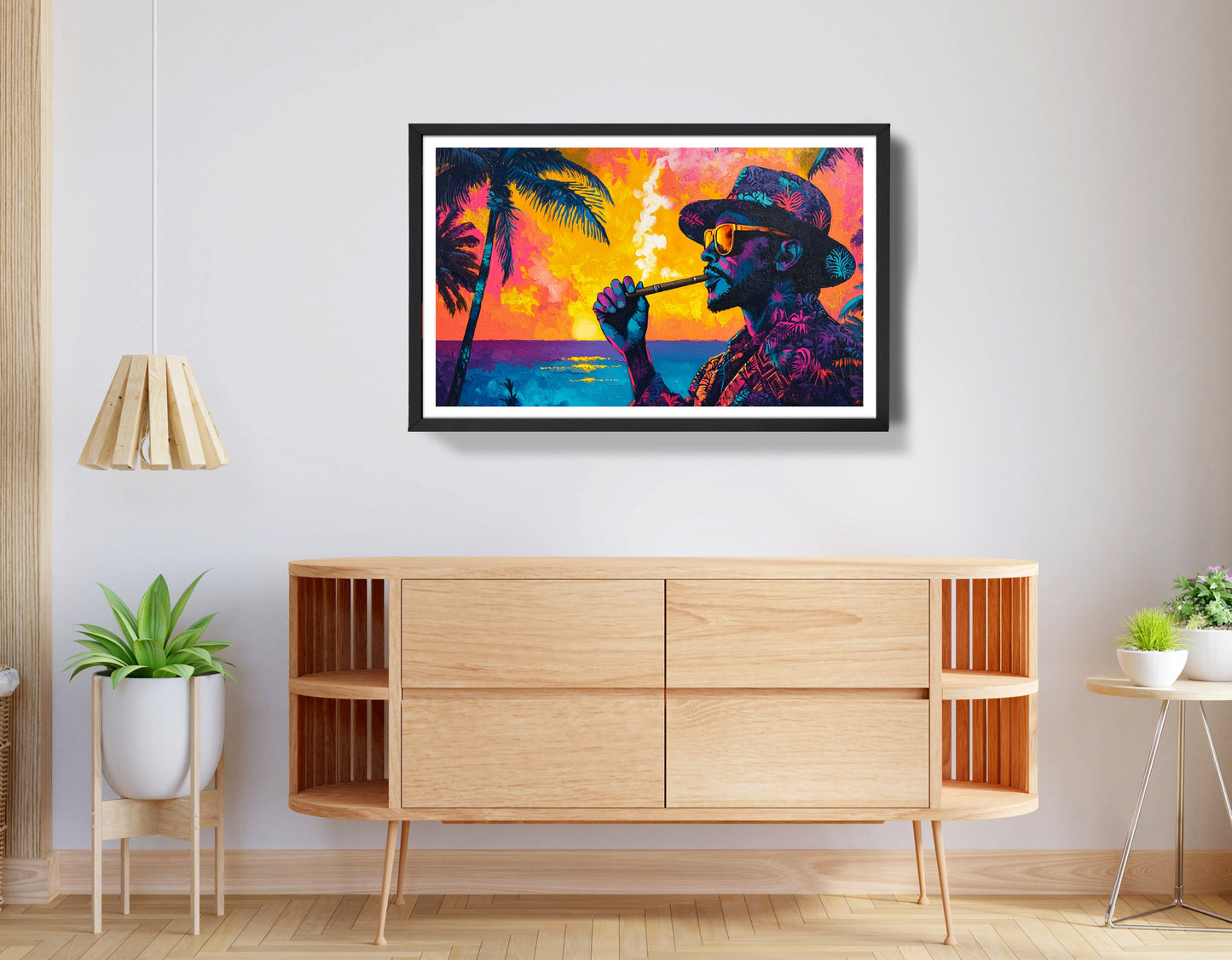 Black Man Ocean Sunset African American wall art view 68