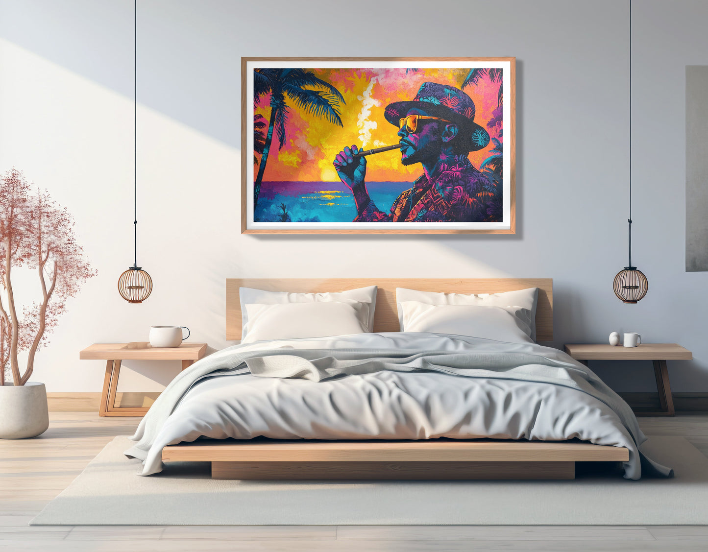 Black Man Ocean Sunset African American wall art view 81