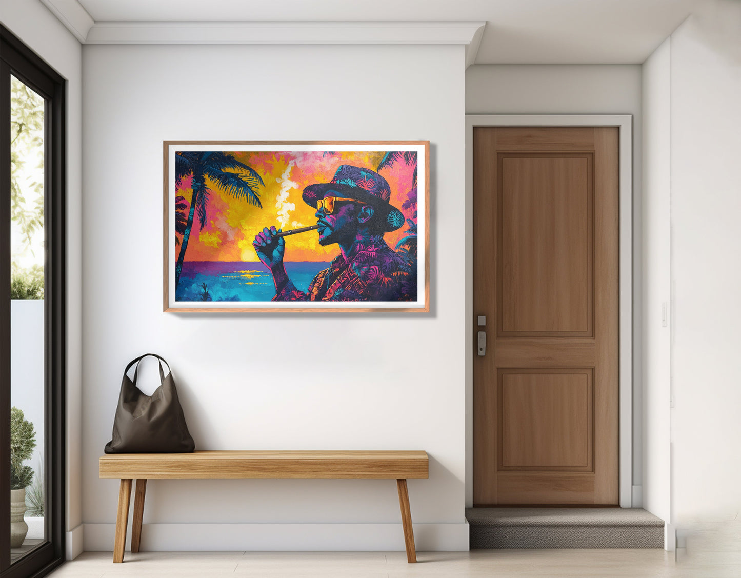 Black Man Ocean Sunset African American wall art view 83