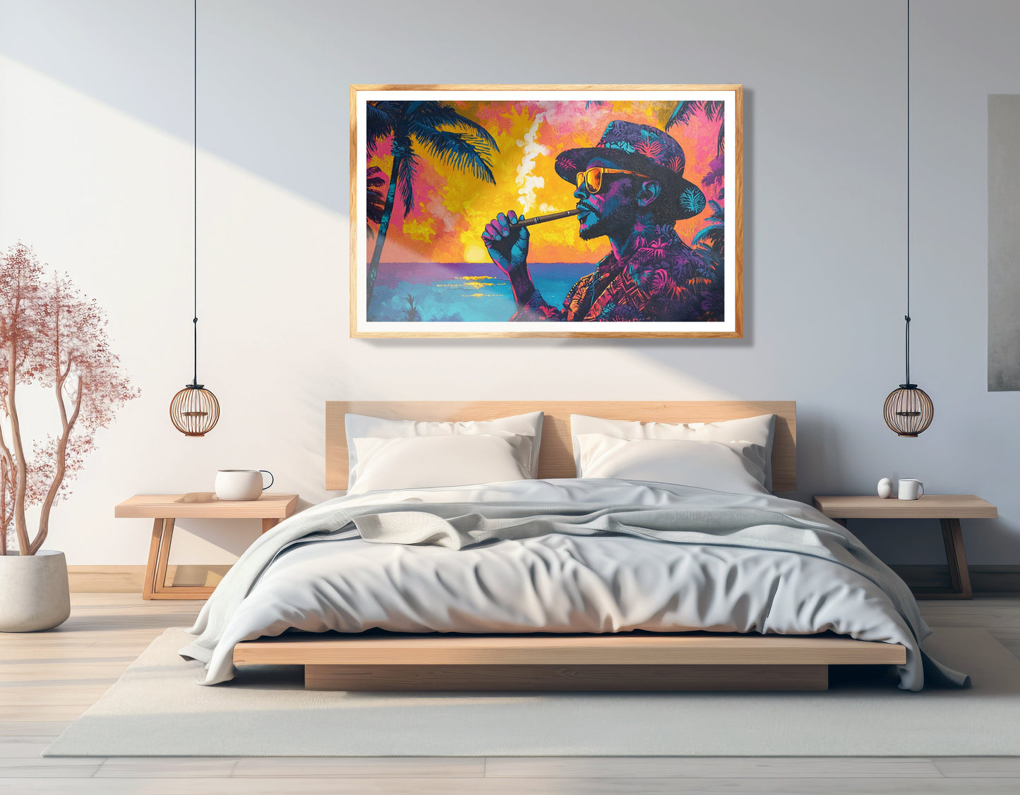 Black Man Ocean Sunset African American wall art view 75