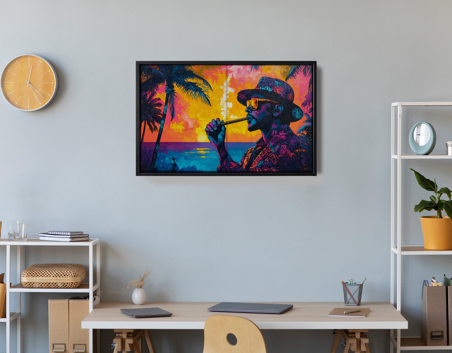 Black Man Ocean Sunset African American wall art view 30