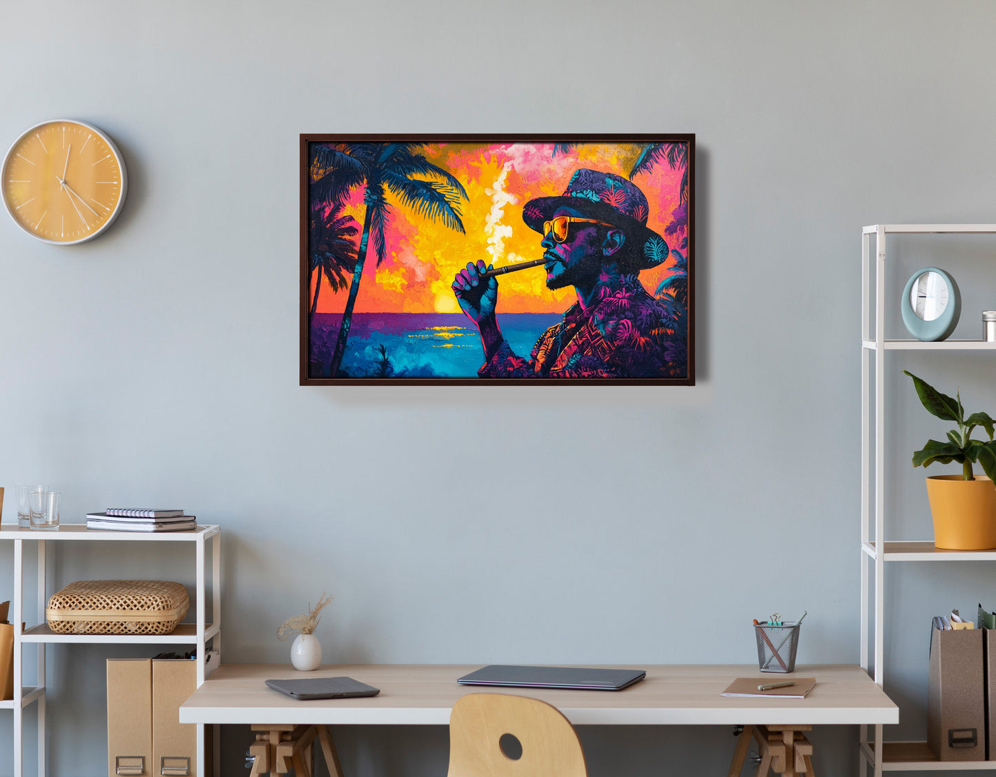 Black Man Ocean Sunset African American wall art view 36