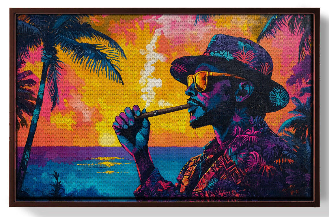 Black Man Ocean Sunset African American wall art view 31
