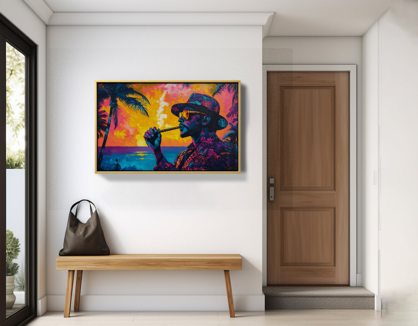 Black Man Ocean Sunset African American wall art view 41