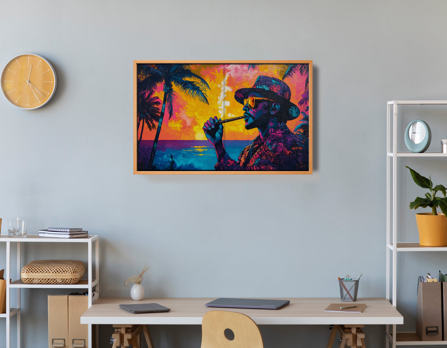 Black Man Ocean Sunset African American wall art view 48