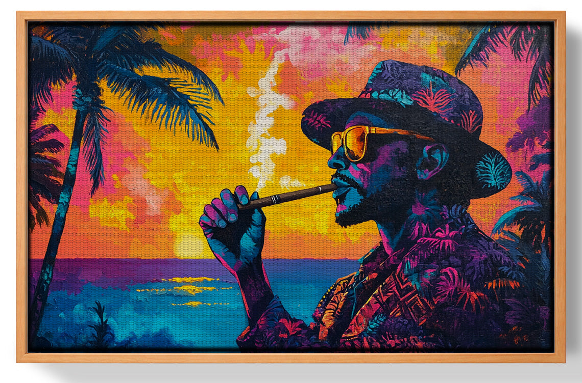Black Man Ocean Sunset African American wall art view 43