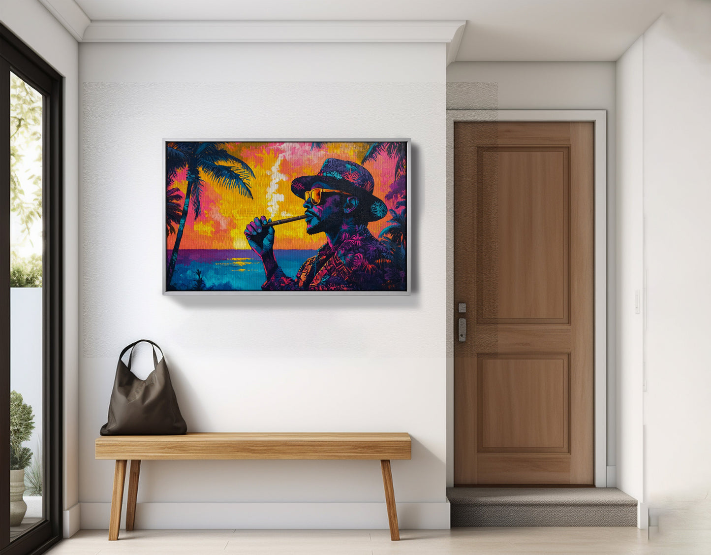 Black Man Ocean Sunset African American wall art view 59