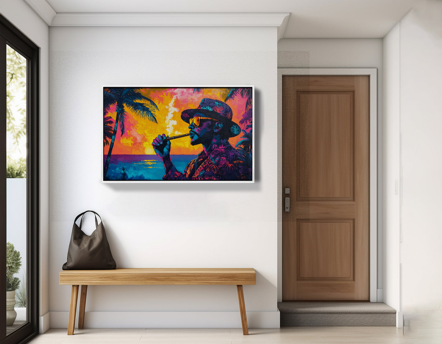Black Man Ocean Sunset African American wall art view 65