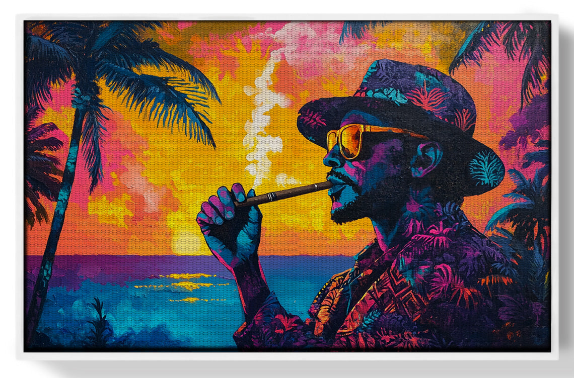 Black Man Ocean Sunset African American wall art view 61