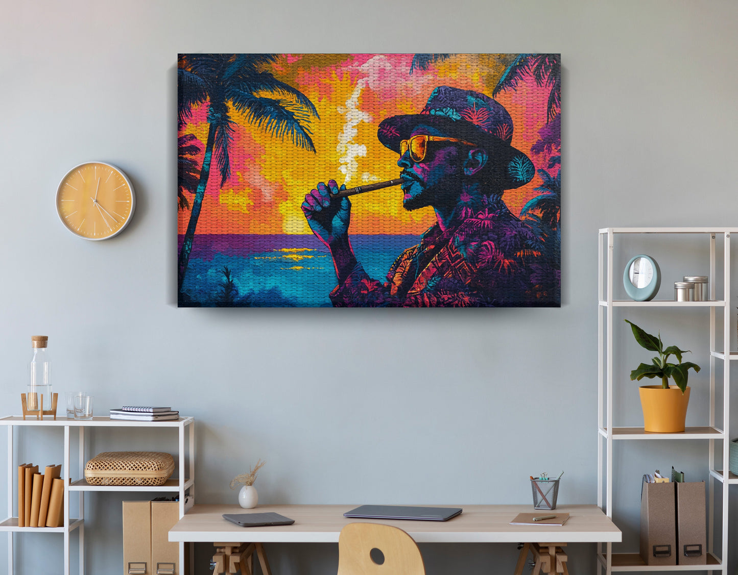 Black Man Ocean Sunset African American wall art view 18