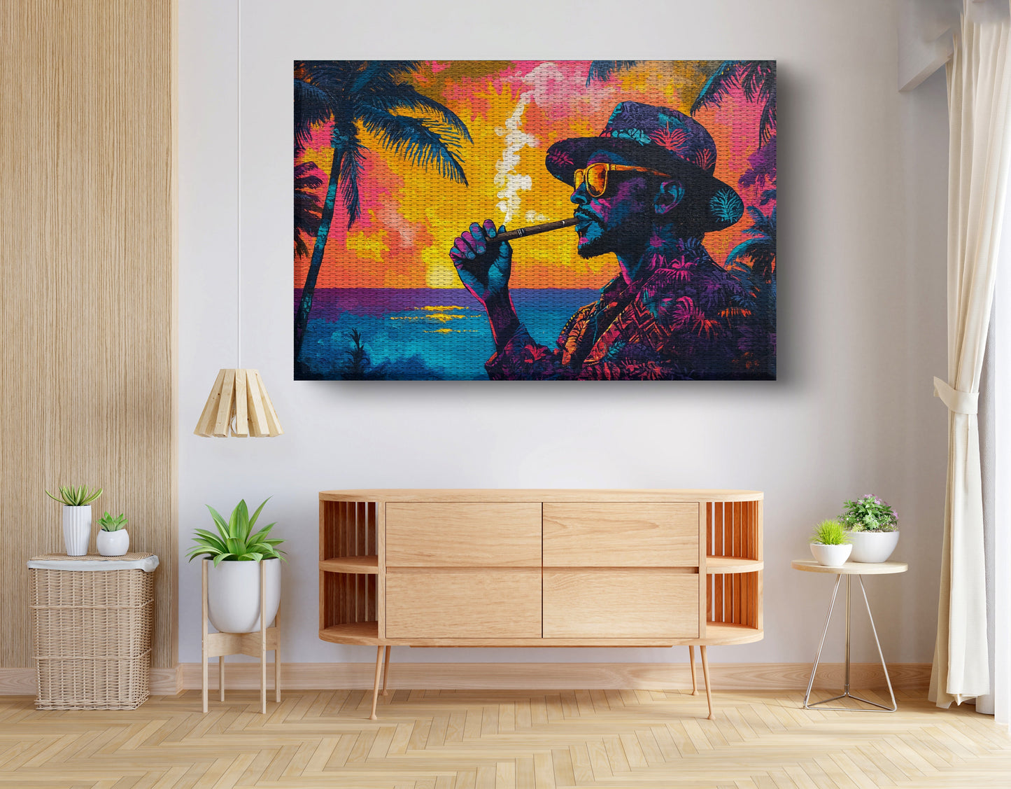 Black Man Ocean Sunset African American wall art view 14
