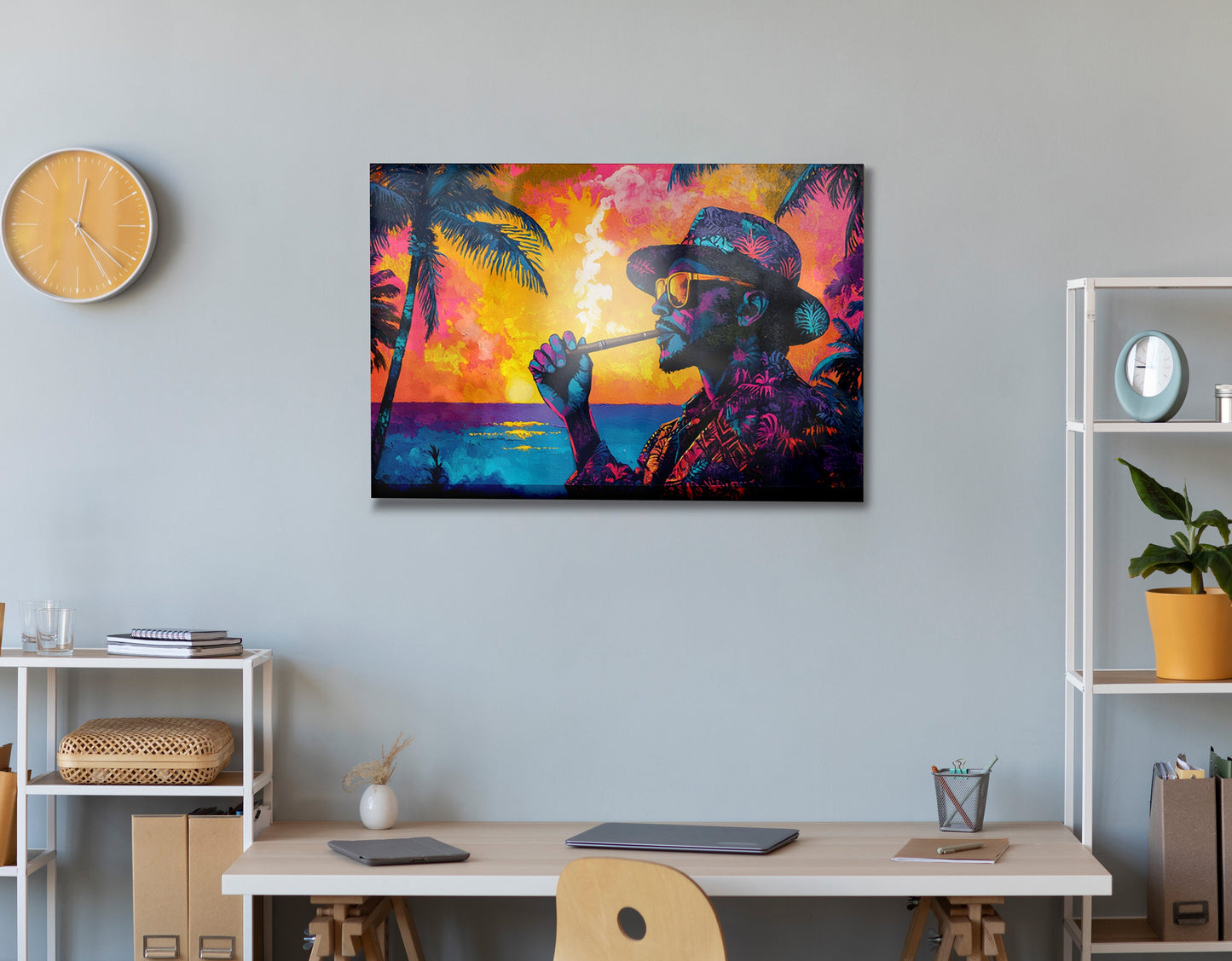 Black Man Ocean Sunset African American wall art view 24