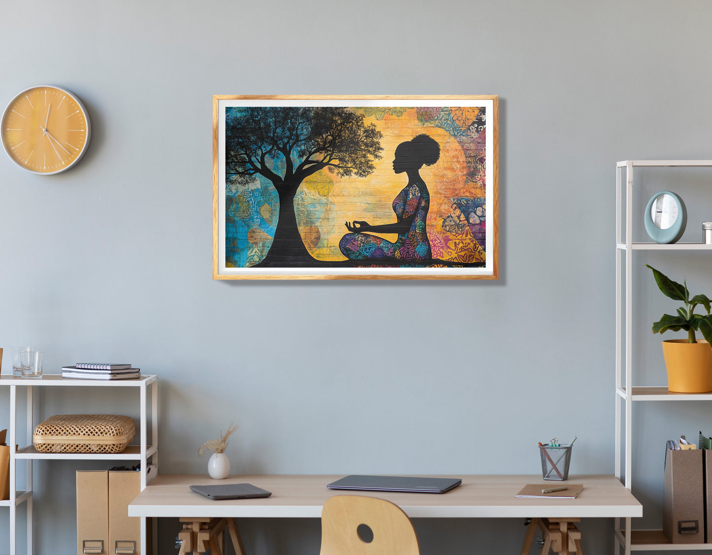 Colorful Bus Street Scene Black African American canvas print view 78
