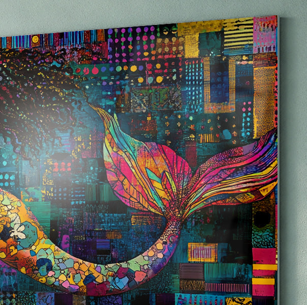 Black Mermaid Mosaic African American canvas print view 22