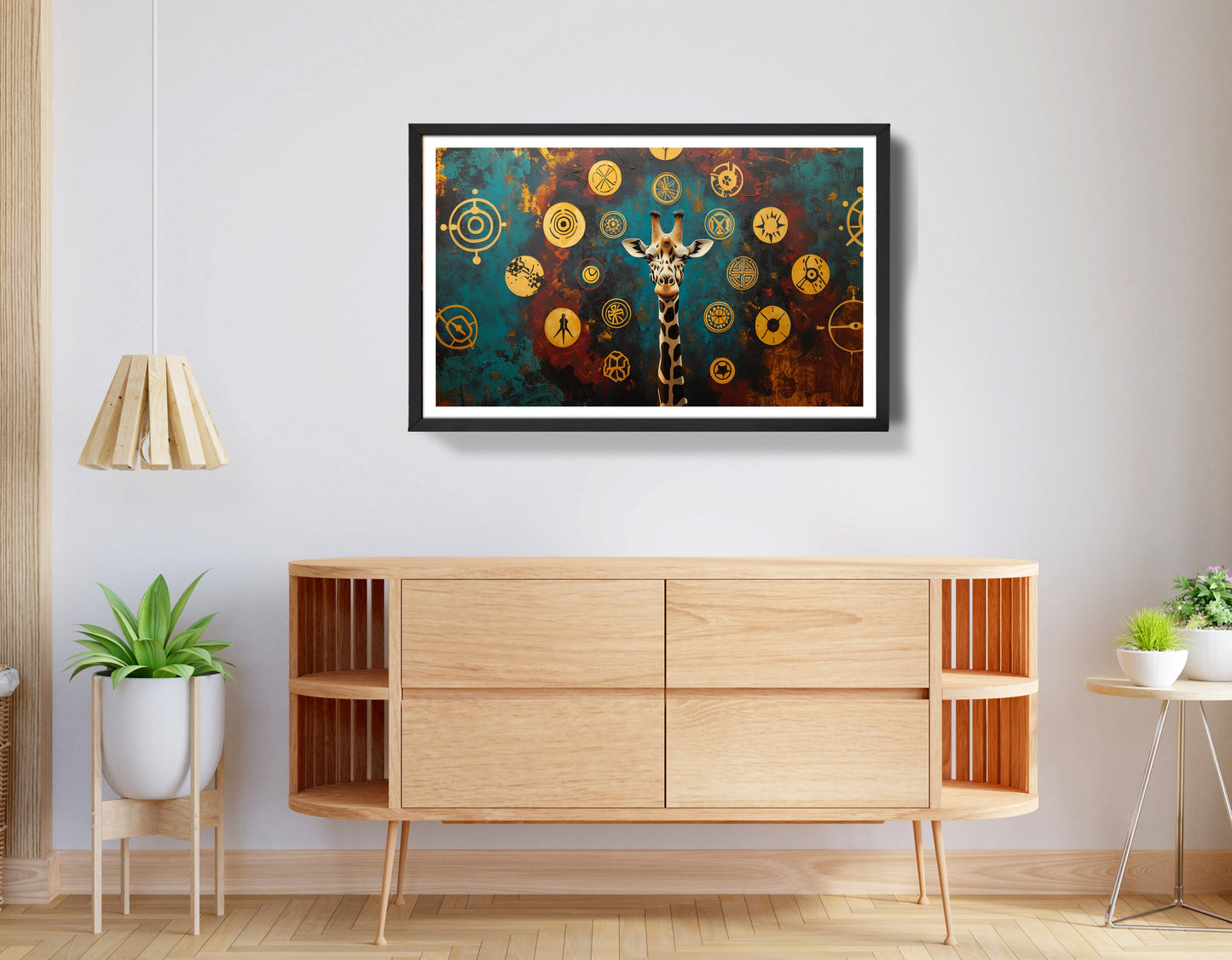 Giraffe Symbol Pattern Black African American canvas print view 68