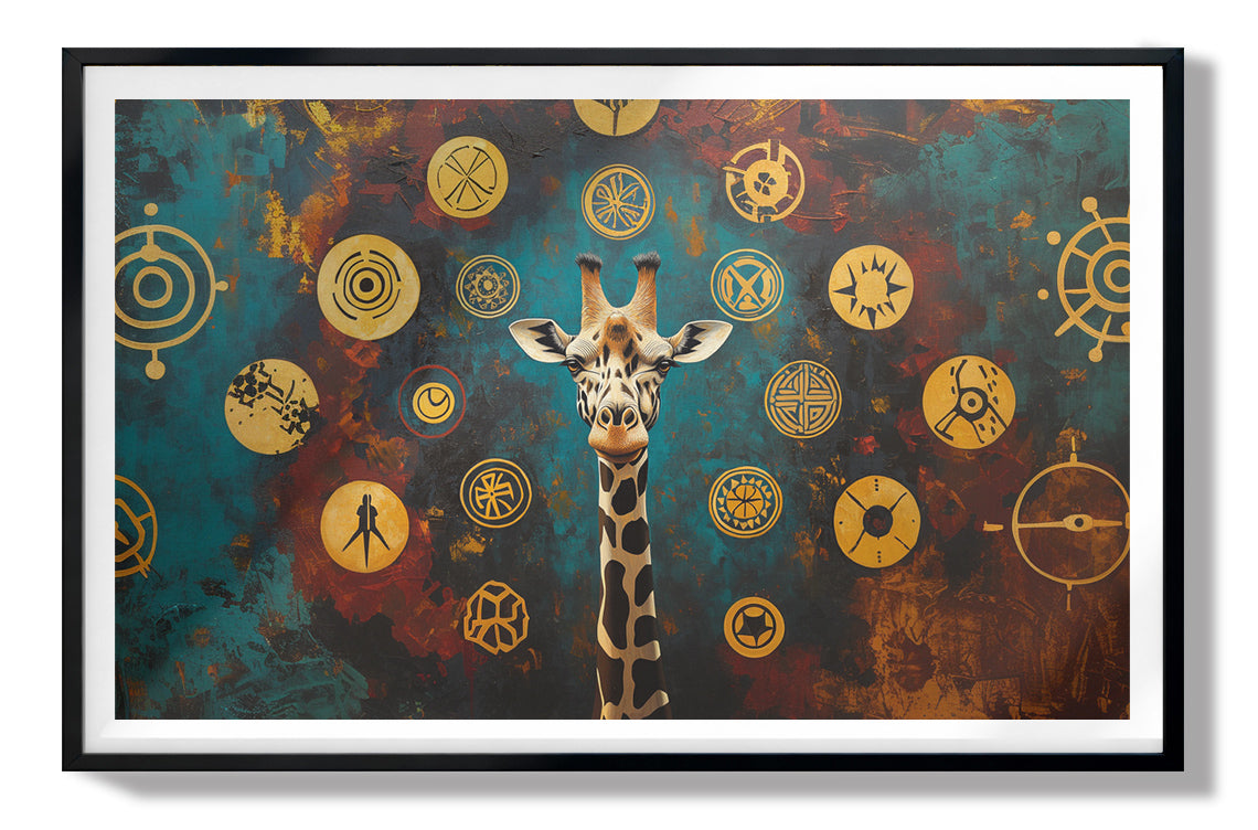 Giraffe Symbol Pattern Black African American canvas print view 67