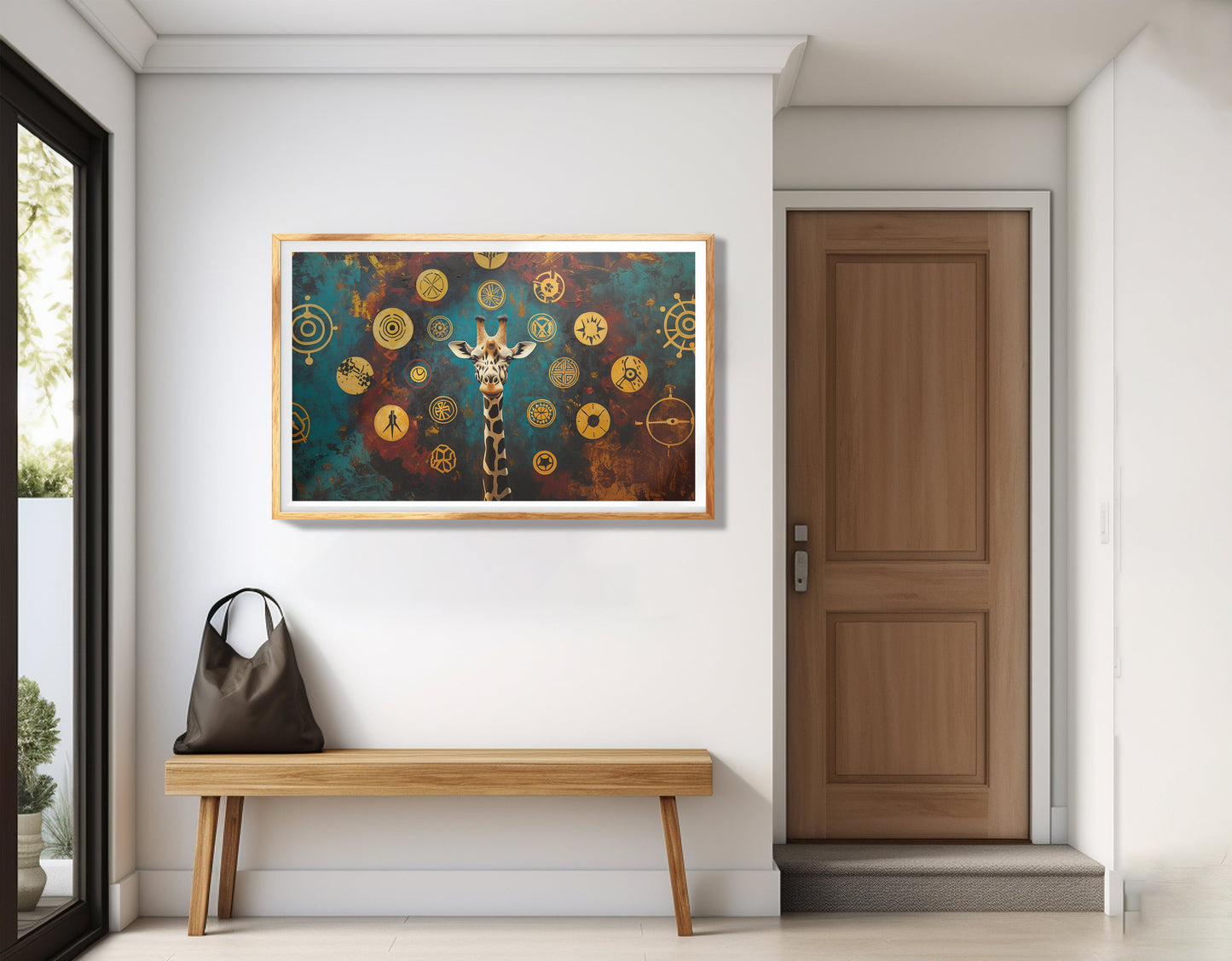 Giraffe Symbol Pattern Black African American canvas print view 77