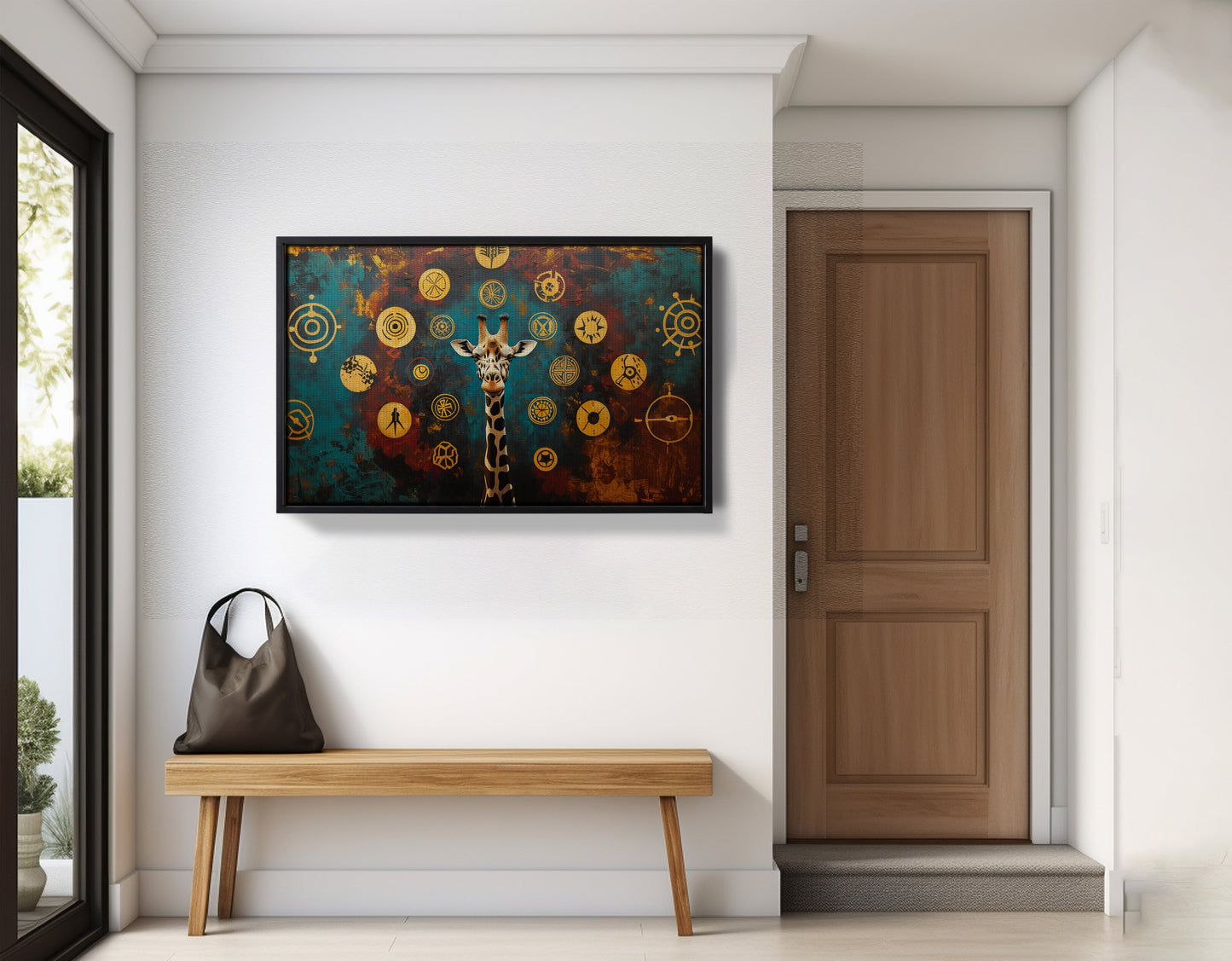 Giraffe Symbol Pattern Black African American canvas print view 29