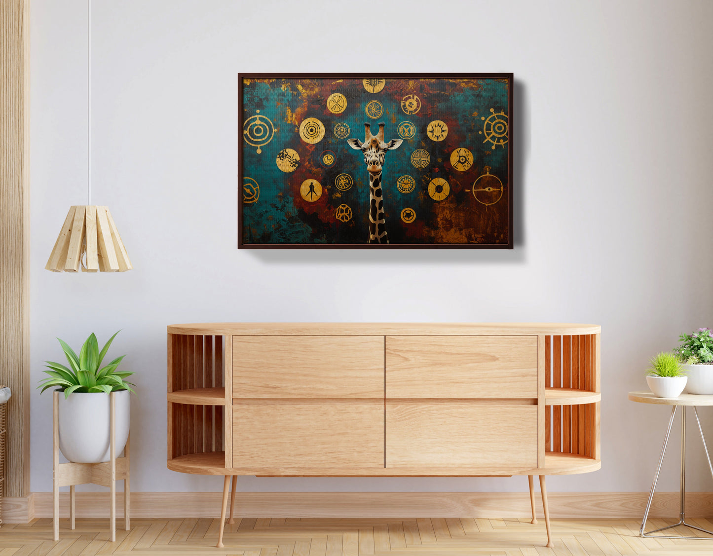 Giraffe Symbol Pattern Black African American canvas print view 32