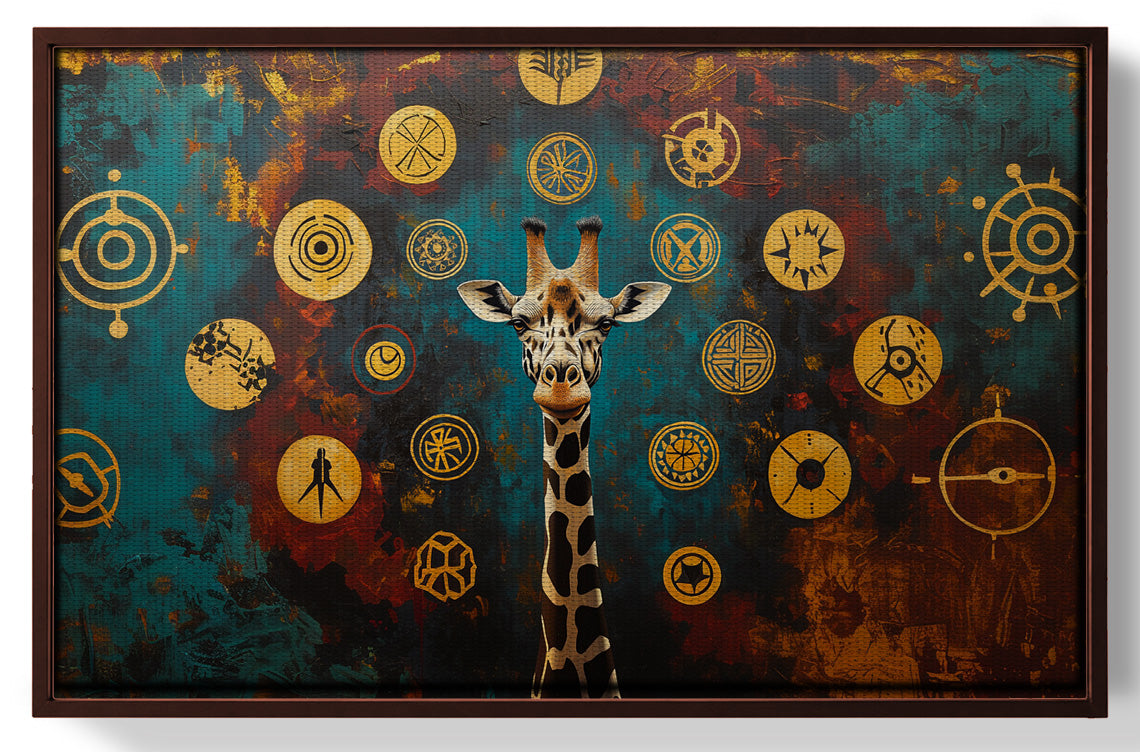 Giraffe Symbol Pattern Black African American canvas print view 31