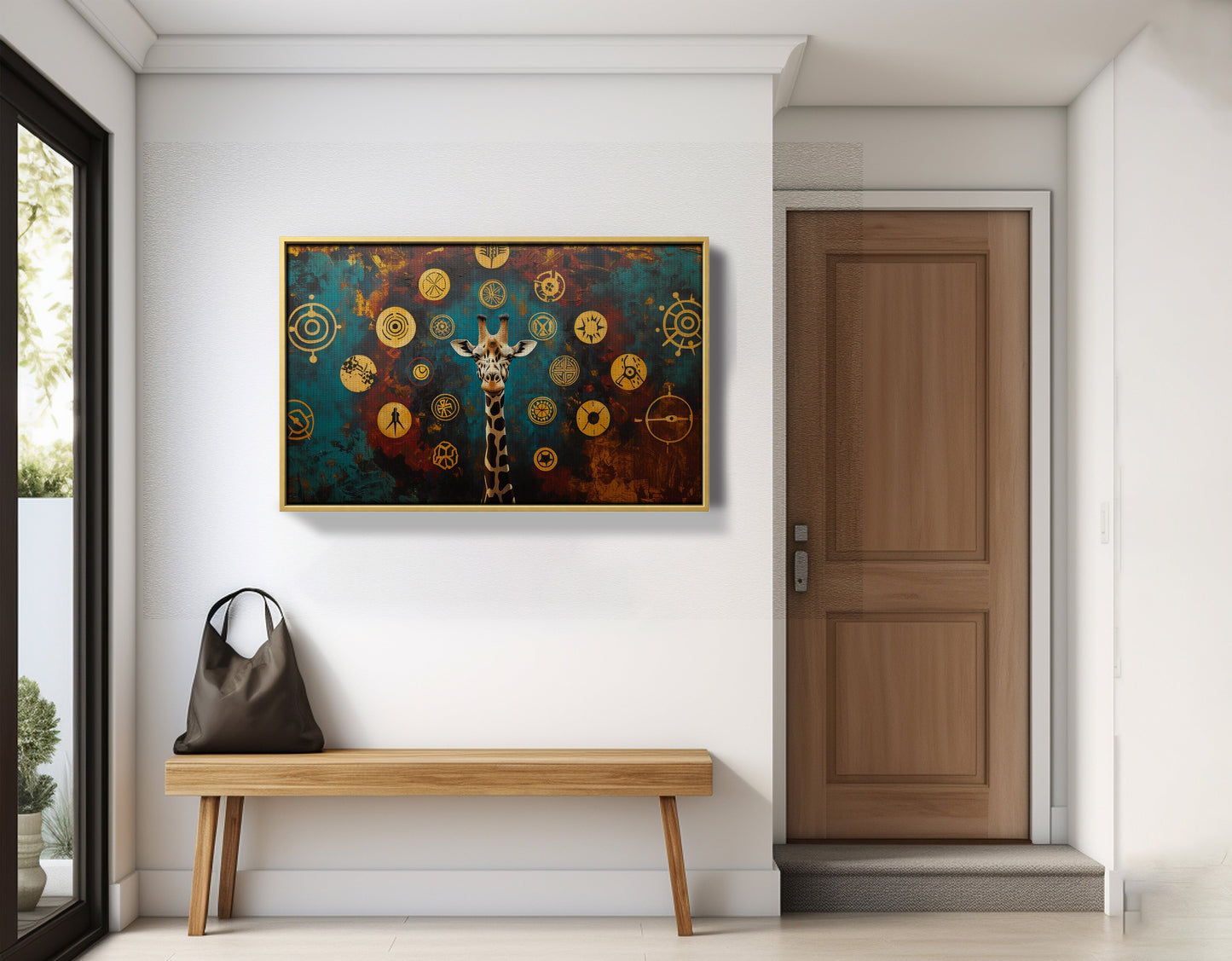 Giraffe Symbol Pattern Black African American canvas print view 41