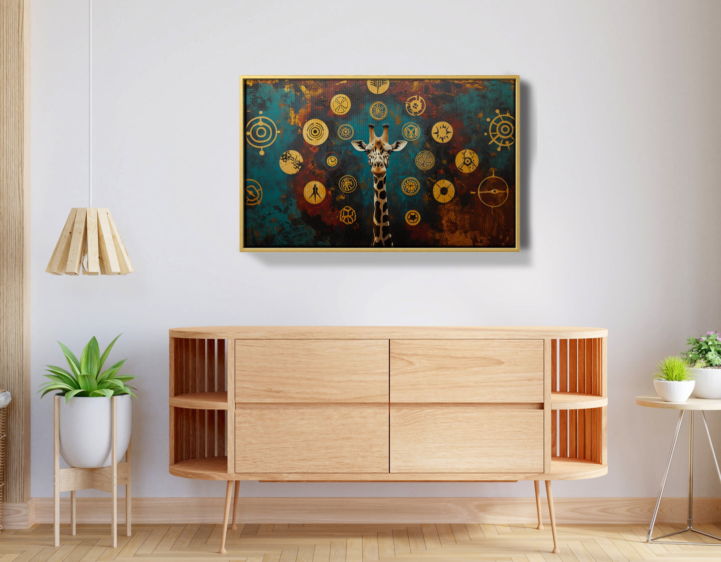 Giraffe Symbol Pattern Black African American canvas print view 38