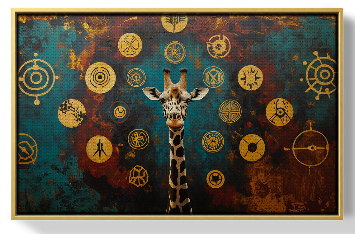 Giraffe Symbol Pattern Black African American canvas print view 37