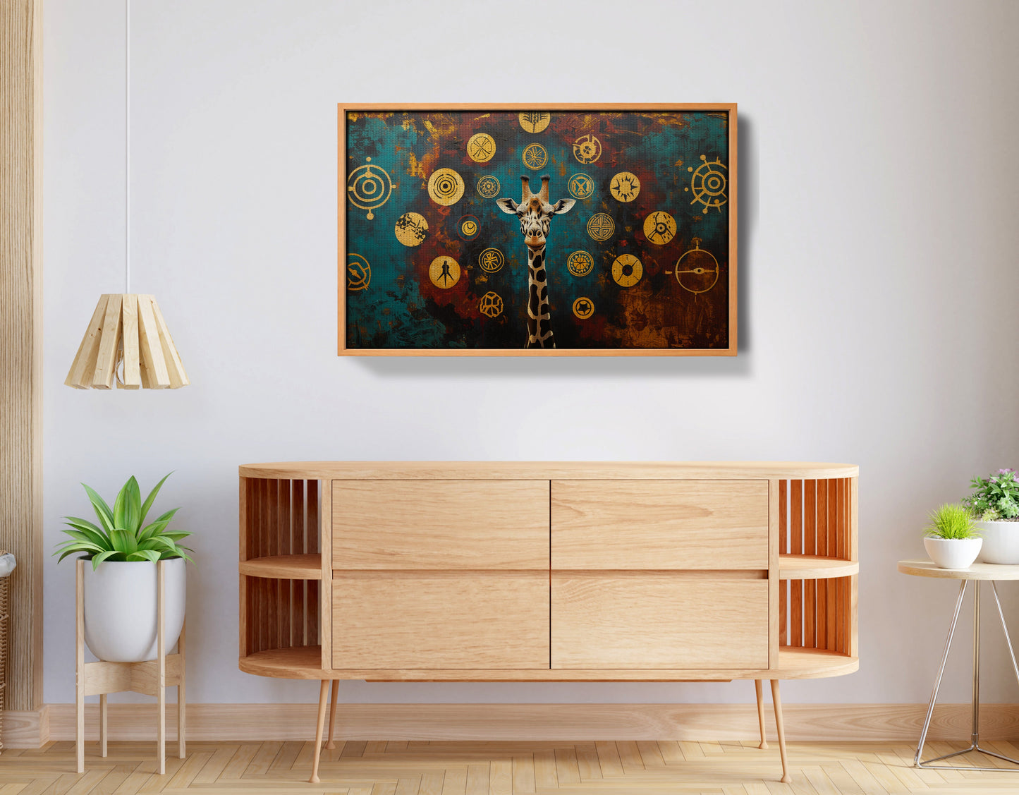Giraffe Symbol Pattern Black African American canvas print view 44