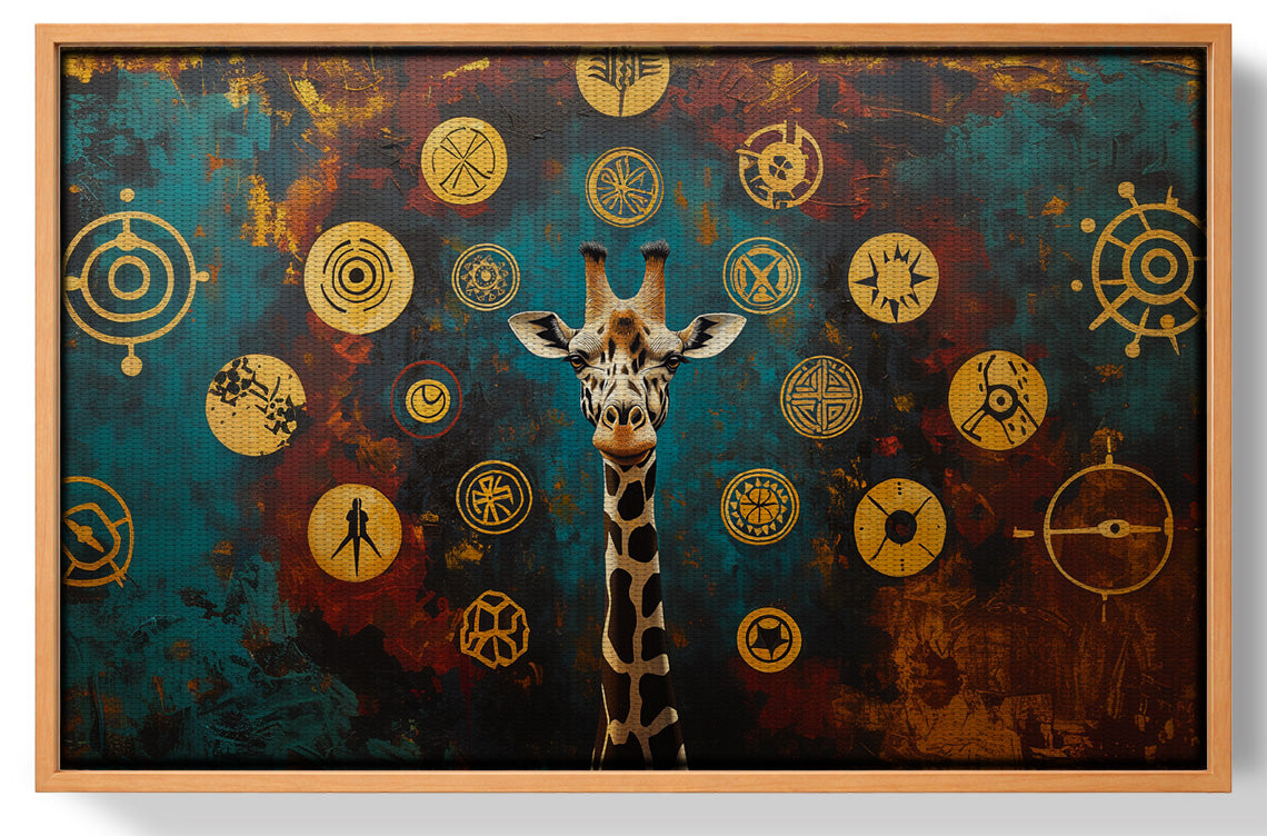 Giraffe Symbol Pattern Black African American canvas print view 43
