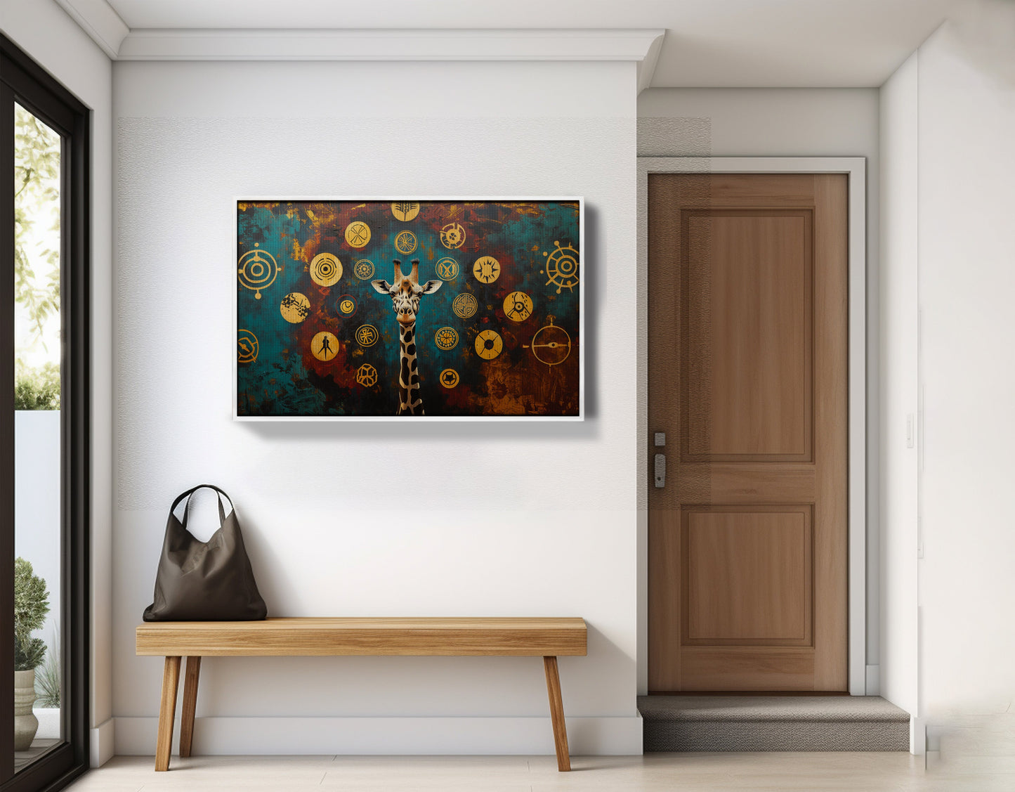 Giraffe Symbol Pattern Black African American canvas print view 65