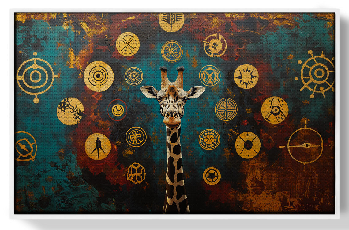 Giraffe Symbol Pattern Black African American canvas print view 61