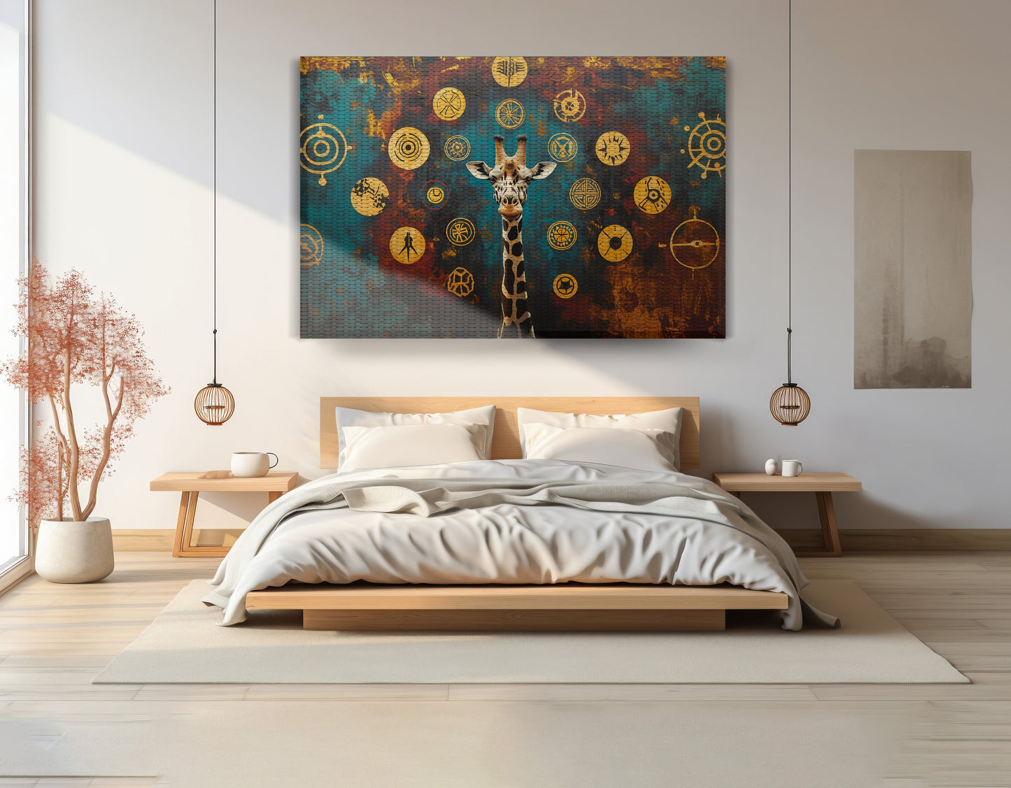 Giraffe Symbol Pattern Black African American canvas print view 15