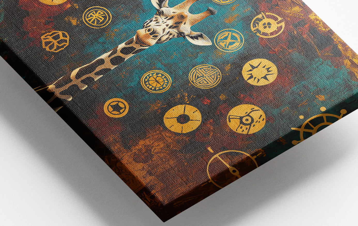 Giraffe Symbol Pattern Black African American canvas print view 16