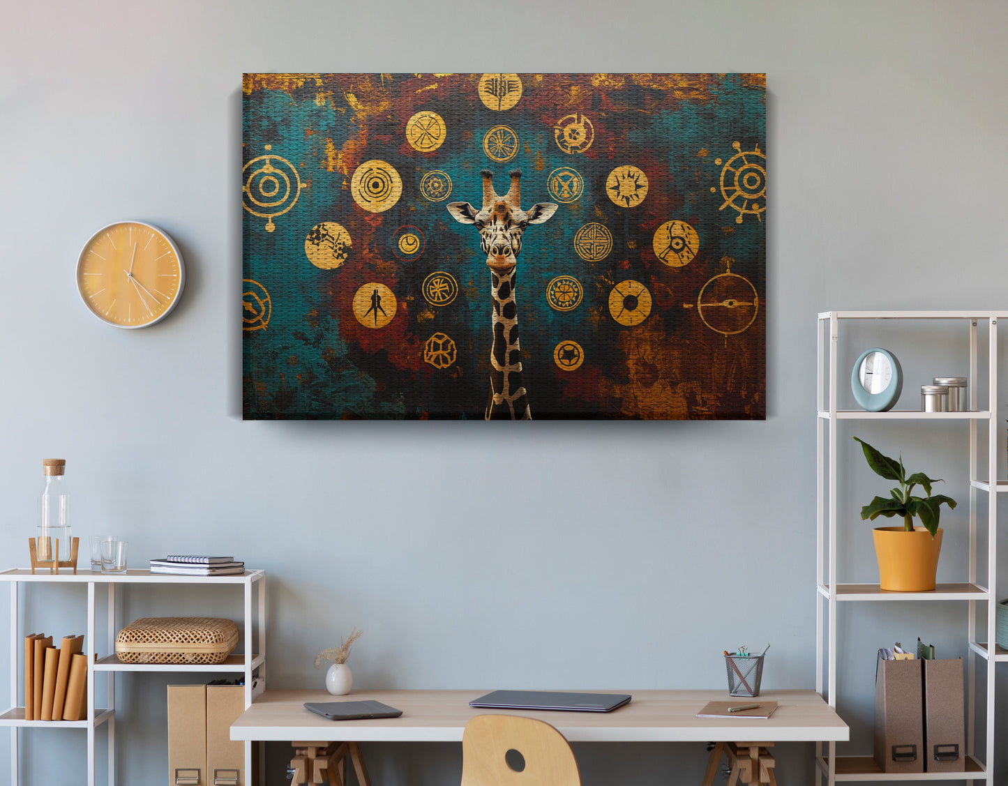 Giraffe Symbol Pattern Black African American canvas print view 18