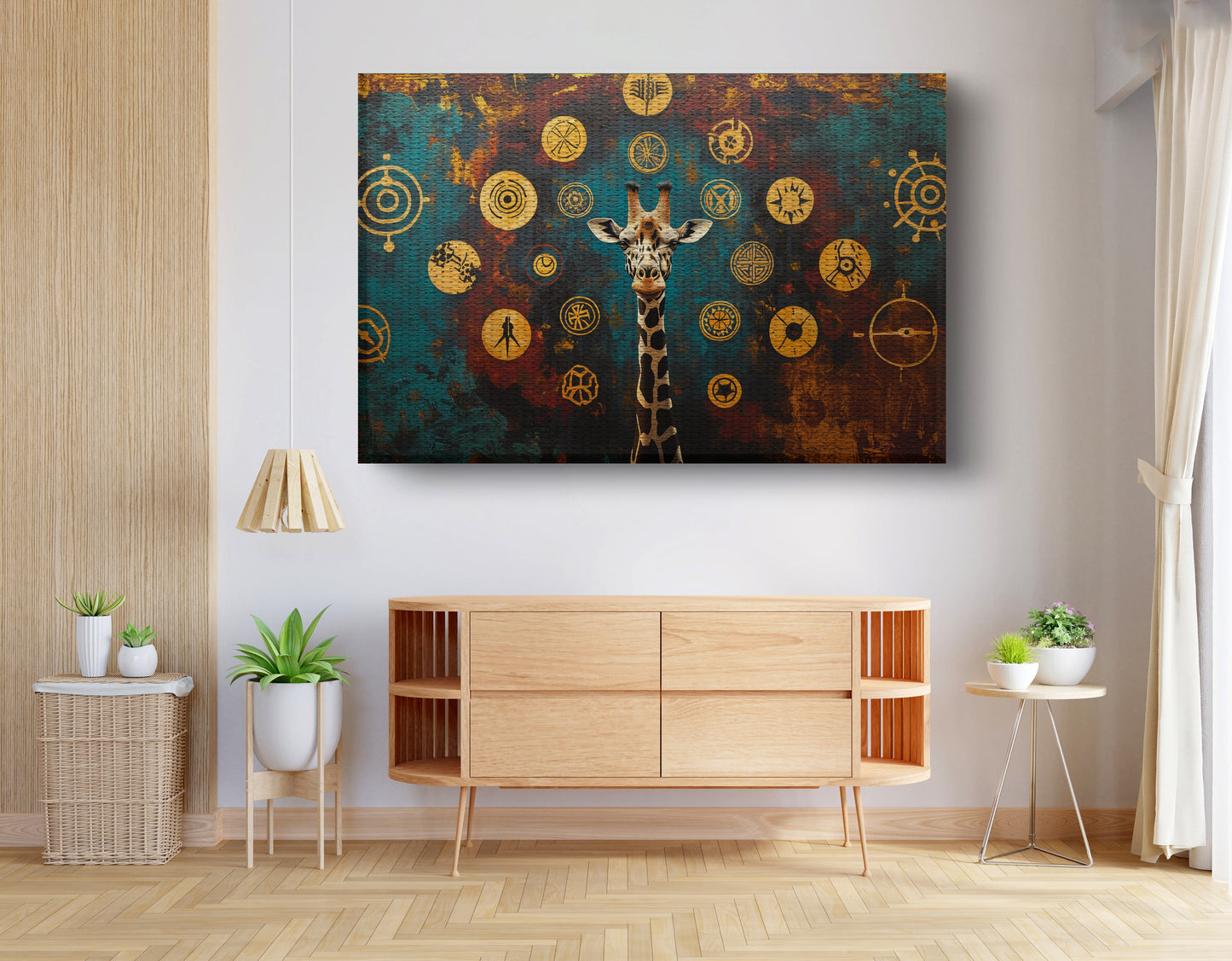 Giraffe Symbol Pattern Black African American canvas print view 14