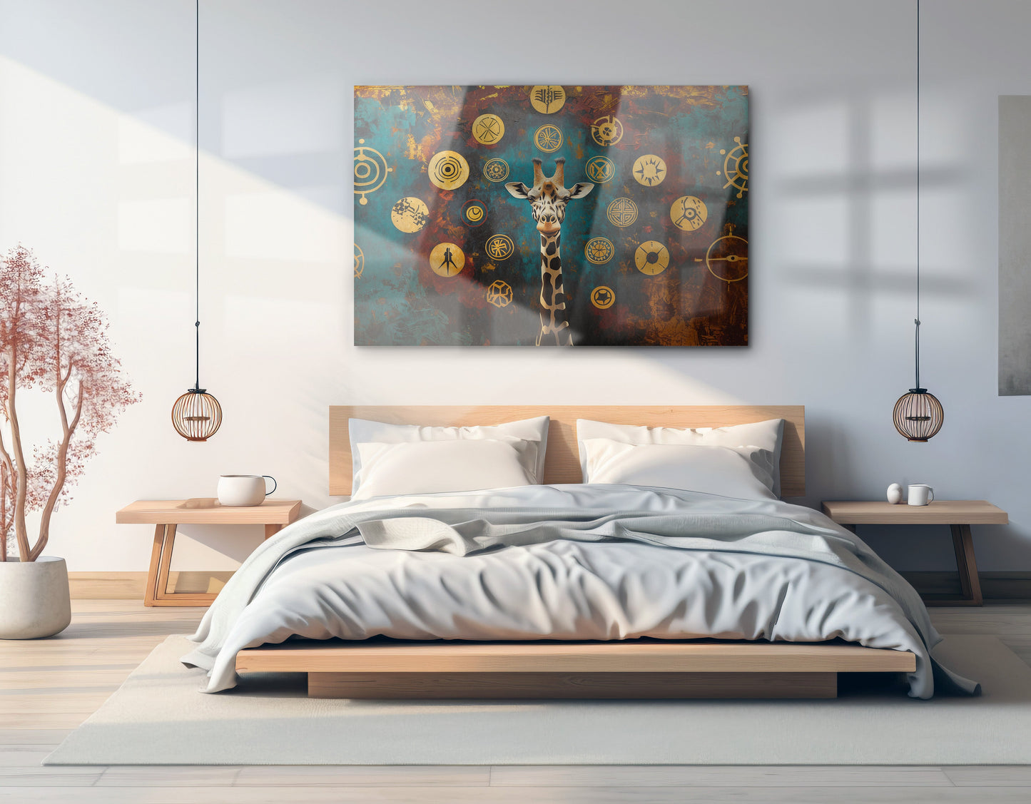 Giraffe Symbol Pattern Black African American canvas print view 21