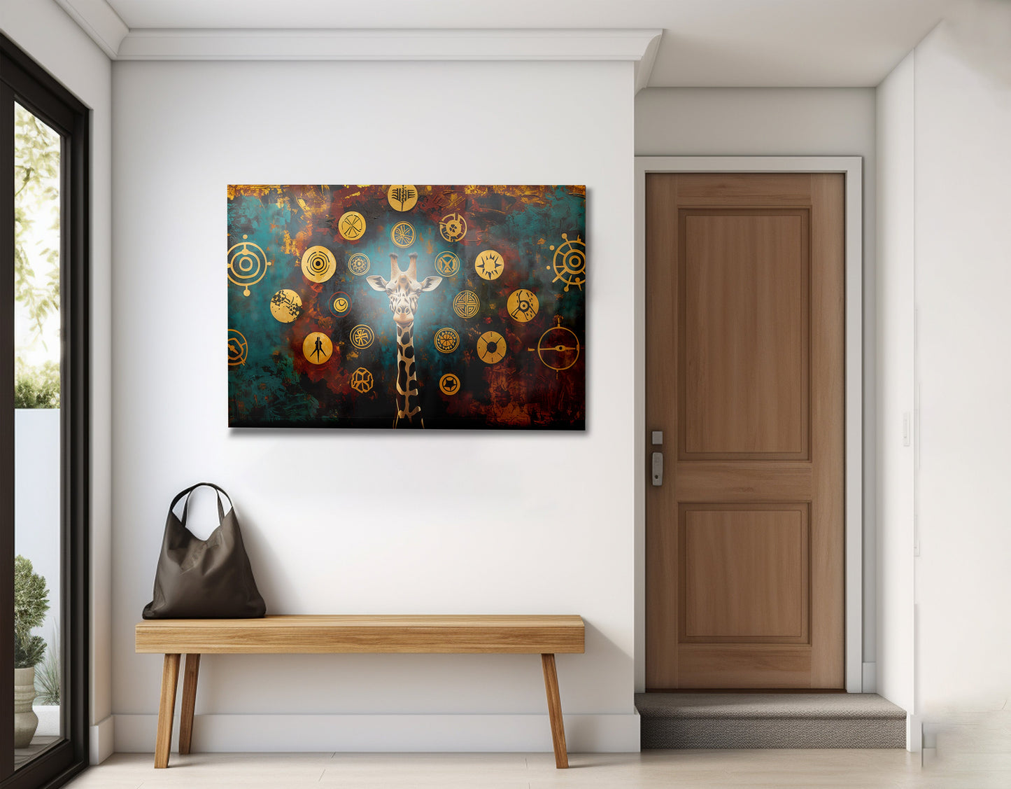 Giraffe Symbol Pattern Black African American canvas print view 23
